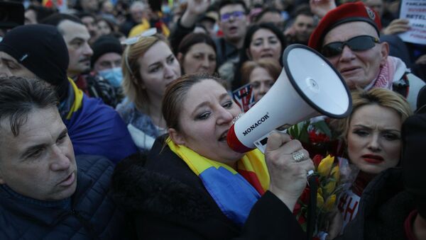 Protest anti restricții COVID-19 la București - Sputnik Moldova-România