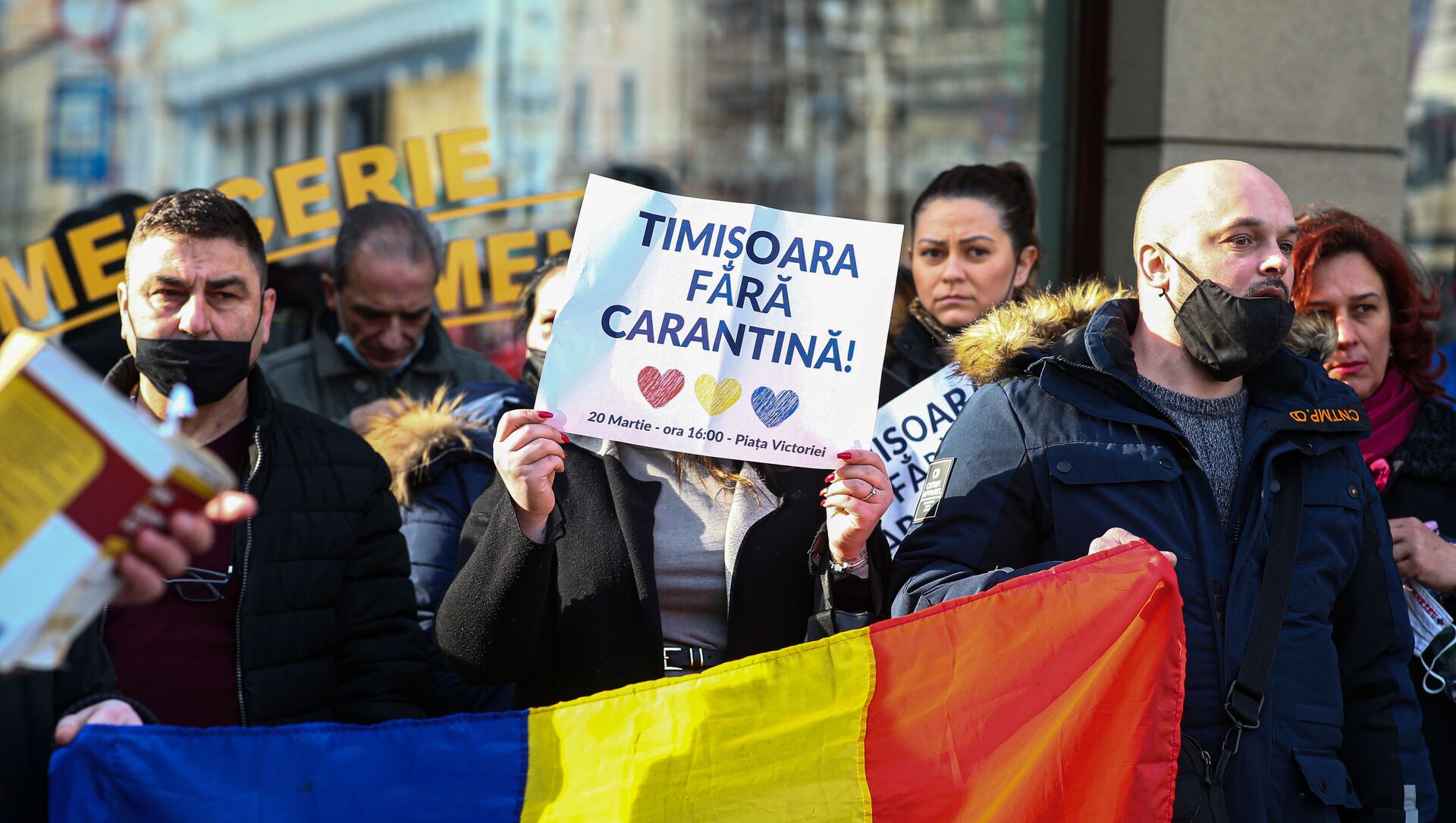 Proteste la Timișoara împotriva carantinei COVID-19 - Sputnik Moldova-România, 1920, 21.03.2021