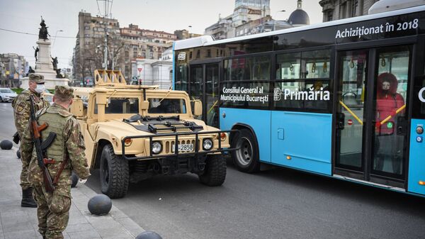 Militari în București în perioada stării de urgență COVID - Sputnik Moldova-România