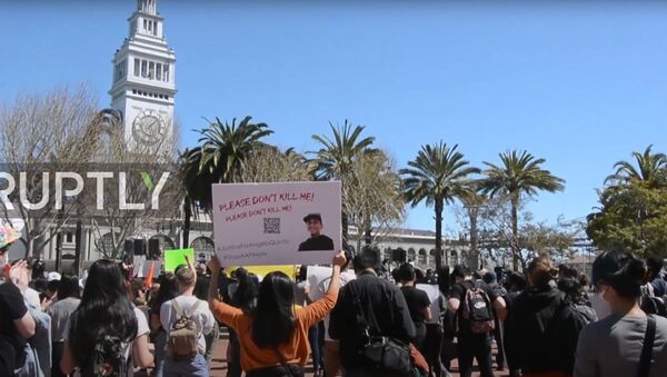Hundreds march against anti-Asian hate in San Francisco - Sputnik Moldova-România