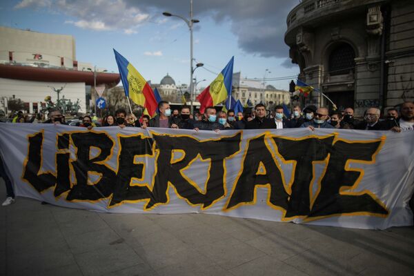 Protest la București împotriva restricțiilor Covid - Sputnik Moldova-România