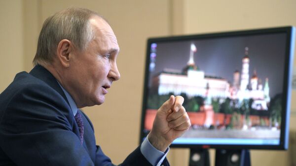 Russian President Vladimir Putin speaking to vaccine producers. March 22, 2021. - Sputnik Moldova-România