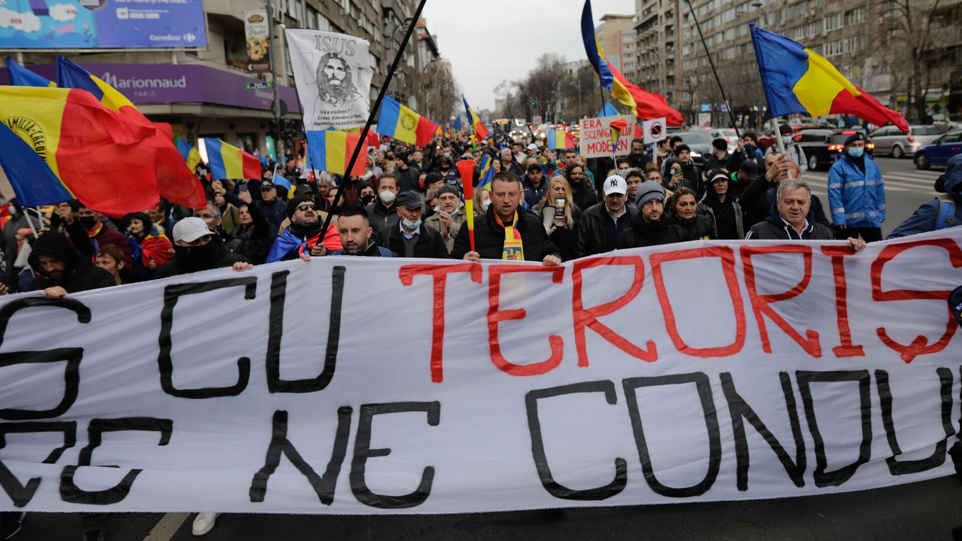 Proteste la București împotriva restricțiilor COVID - Sputnik Moldova, 1920, 10.04.2021