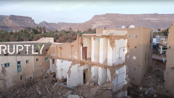 Yemen: Drone footage of Tarim shows destruction caused by torrential rains and flash floods - Sputnik Moldova