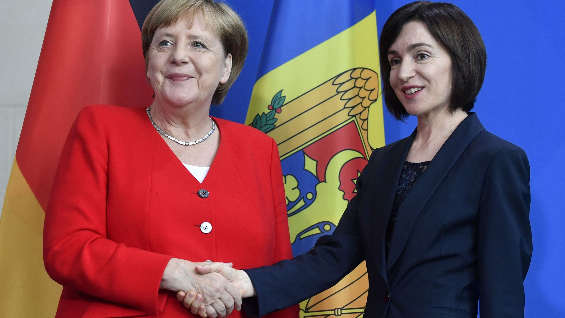Maia Sandu și Angela Merkel - Sputnik Moldova-România, 1920, 07.05.2021