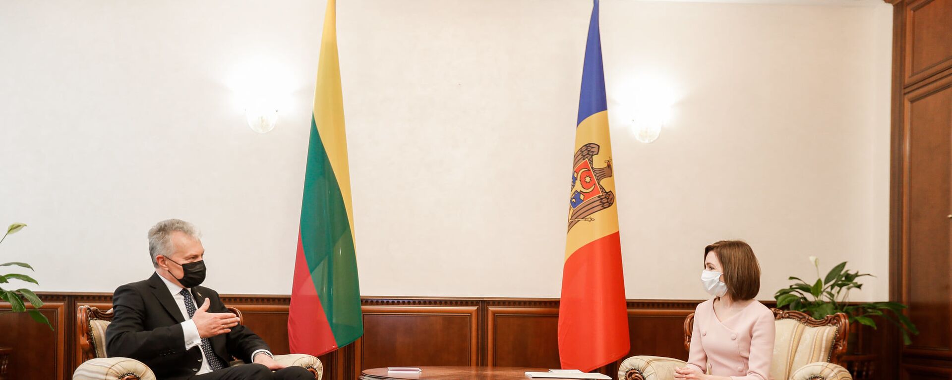 Ceremonia oficială de întâmpinare a Președintelui Republicii Lituania, dl Gitanas Nauseda, la Președinția Republicii Moldova - Sputnik Moldova, 1920, 14.05.2021
