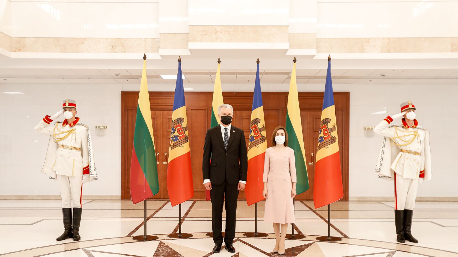 Ceremonia oficială de întâmpinare a Președintelui Republicii Lituania, dl Gitanas Nauseda, la Președinția Republicii Moldova - Sputnik Moldova, 1920, 07.05.2022