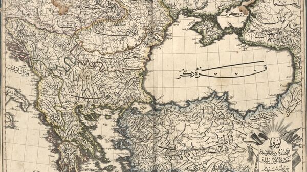 Турецкая карта Балкан и Причерноморья, в том числе Молдавии 1803 года - Sputnik Молдова