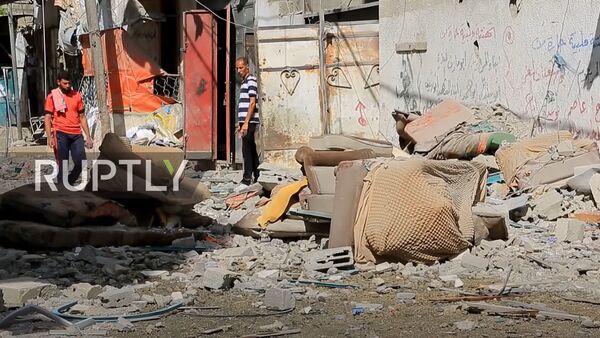 Улицы Газы в руинах после самой смертоносной ночи израильских взрывов с начала кризиса - Sputnik Moldova