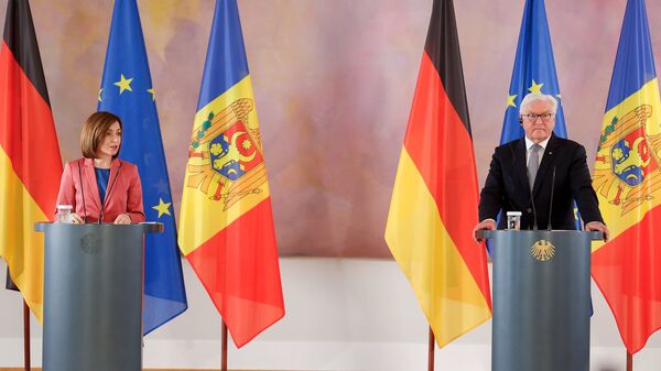 Президенты Молдовы и Германии Майя Санду и Франк-Вальтер Штайнмайер - Sputnik Молдова