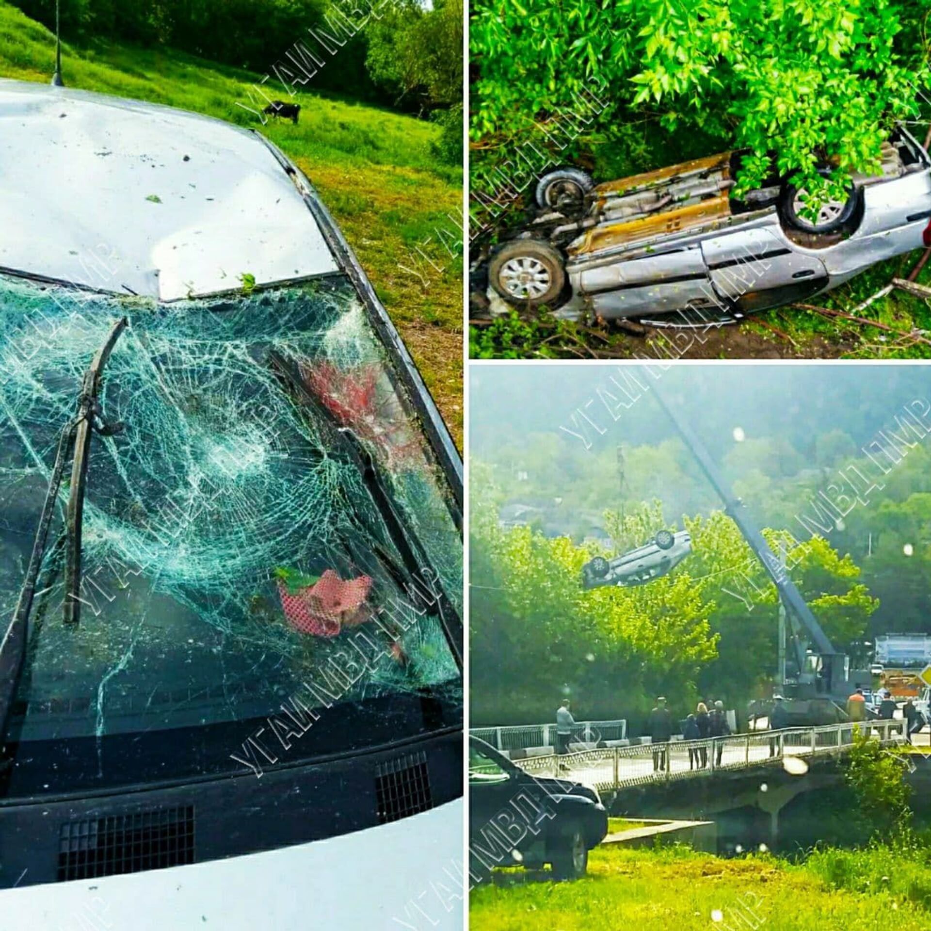 Foto: Accident spectaculos - un șofer s-a răsturnat cu mașina de pe pod - Sputnik Moldova, 1920, 21.05.2021