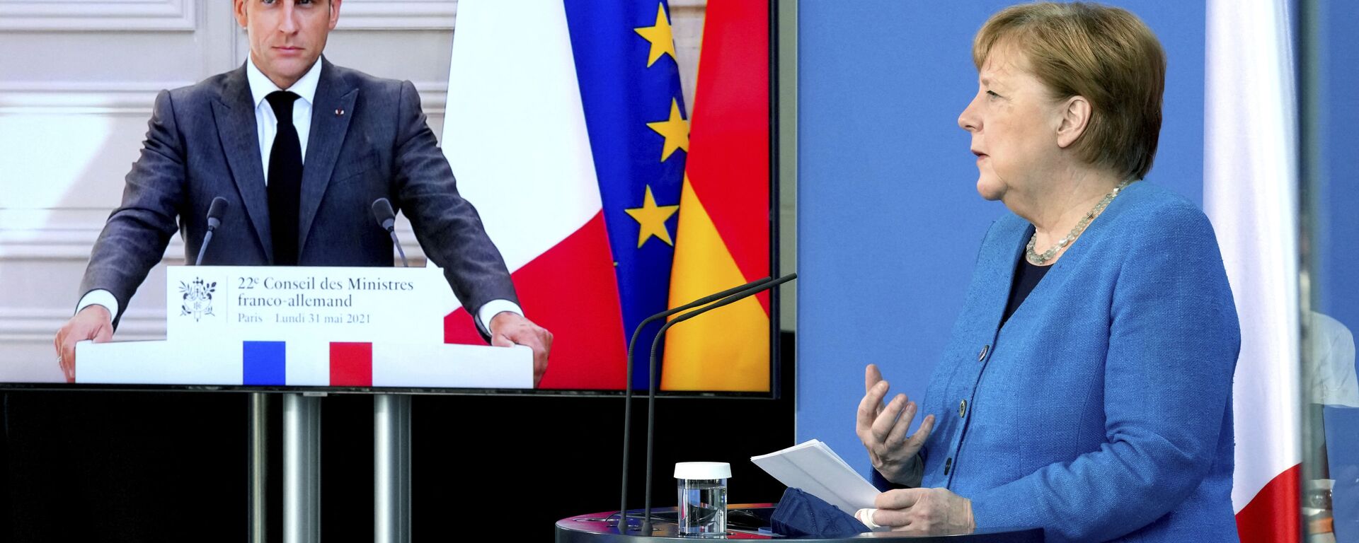 Angela Merkel și Emmanuel Macron - Sputnik Moldova-România, 1920, 17.09.2021