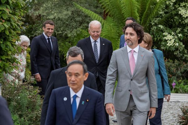 Лидеры стран-участниц саммита G7 в Корнуолле. - Sputnik Молдова