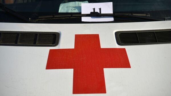Красный крест на автомобиле скорой медицинской помощи в Свердловской области. - Sputnik Молдова