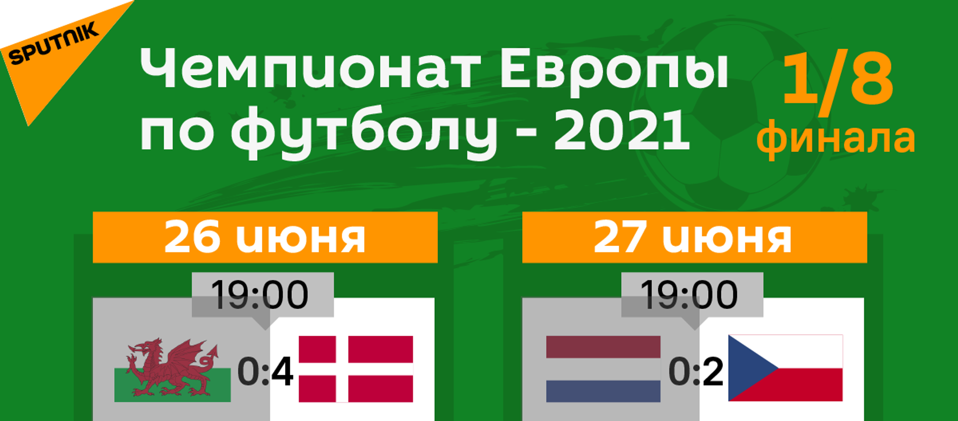Чемпионат Европы по футболу - 2021  1/8 - Sputnik Молдова, 1920, 26.06.2021