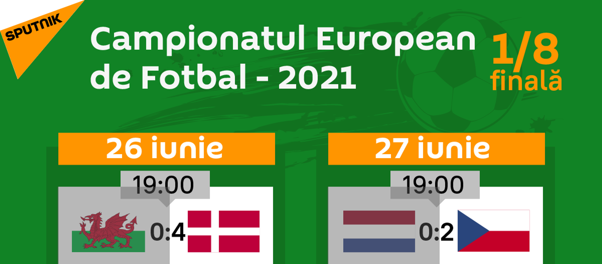 Campionatul European de Fotbal - 2021-1/8 - Sputnik Moldova-România, 1920, 26.06.2021
