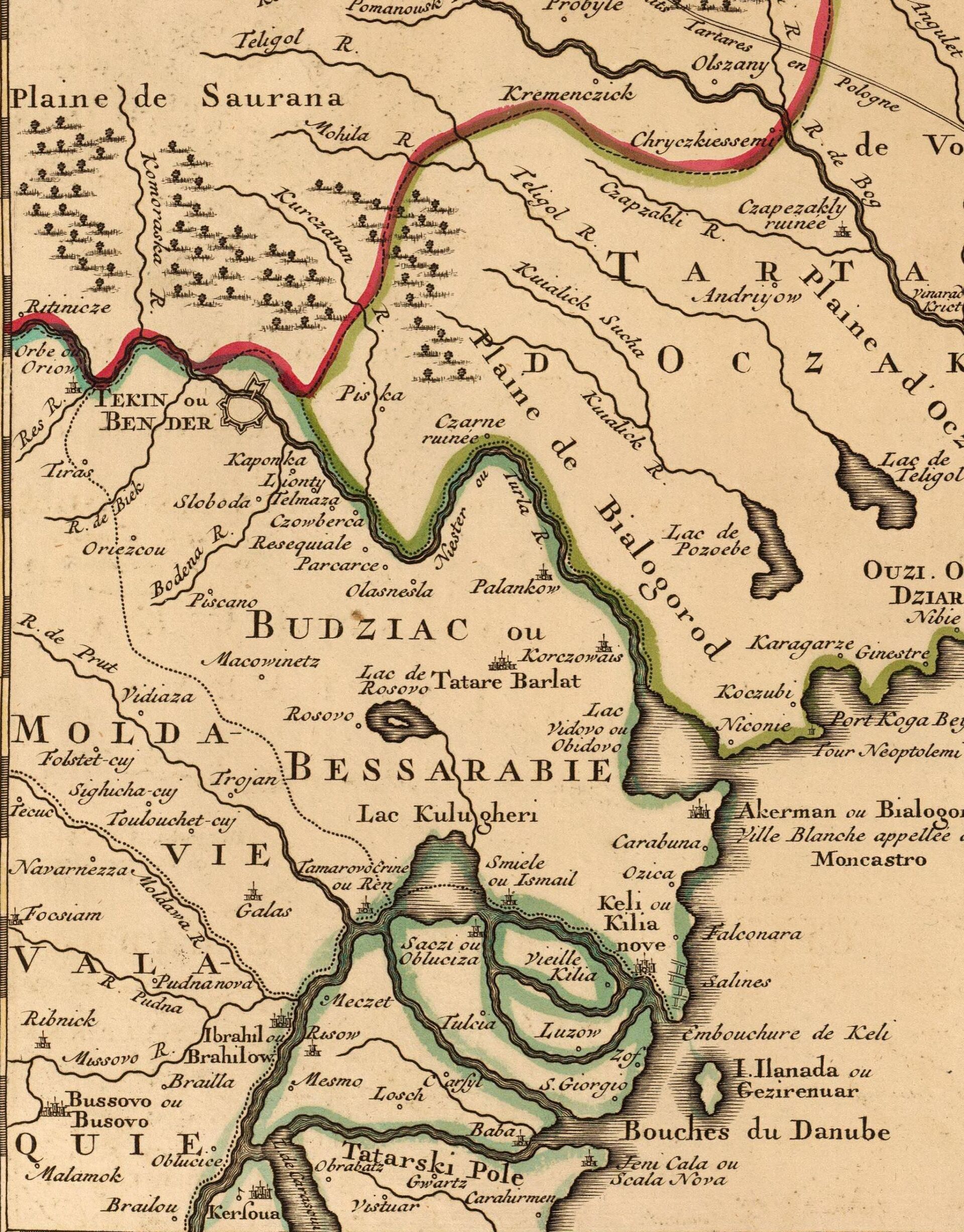 Фрагмент французской карты 1742 года. Указана Бессарабия и ее второ название Буджак - Sputnik Молдова, 1920, 20.07.2021