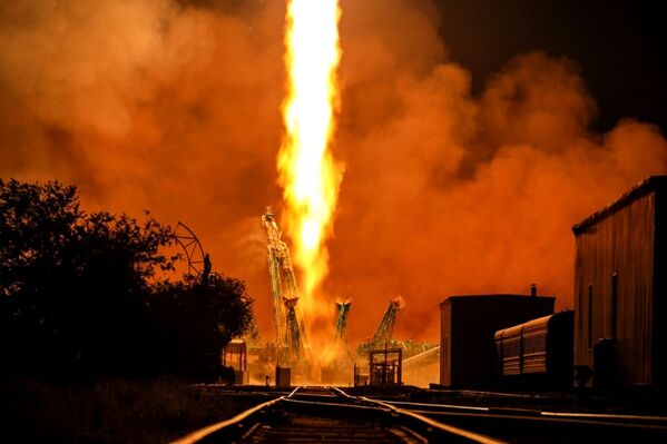 Запуск ракеты-носителя Союз-2.1а с грузовым кораблем Прогресс МС-17 со стартовой площадки космодрома Байконур. Изображение является раздаточным материалом, предоставлено третьей стороной. Только редакционное использование. Запрет на архивирование, коммерческое использование, рекламную кампанию. - Sputnik Молдова