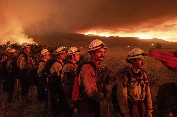 Pompierii luptă din greu cu flăcările în pădurea națională Plumas din California. - Sputnik Moldova-România