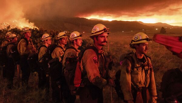 Борьба с лесными пожарами в калифорнийском национальном лесу Плумас, США - Sputnik Moldova-România