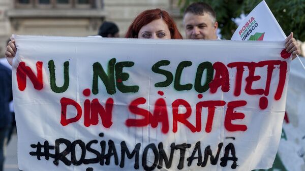 Protest, Roșia Montană - Sputnik Moldova-România