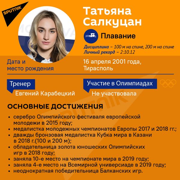 Татьяна Салкуцан представит страну в плавании на 100 и 200 метров на спине. - Sputnik Молдова