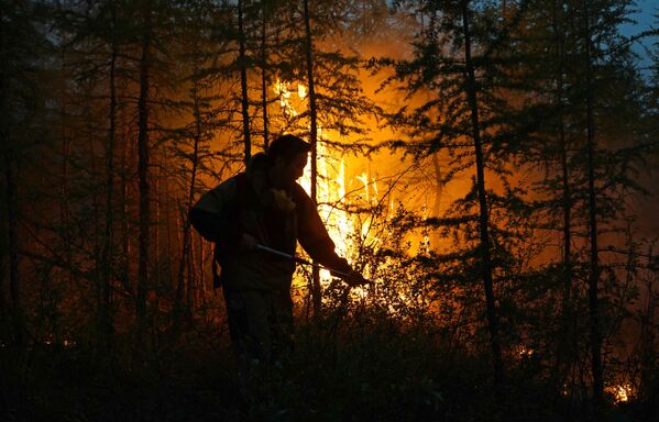 Stingerea unui incnediu de pădure în Iakutia. - Sputnik Moldova-România