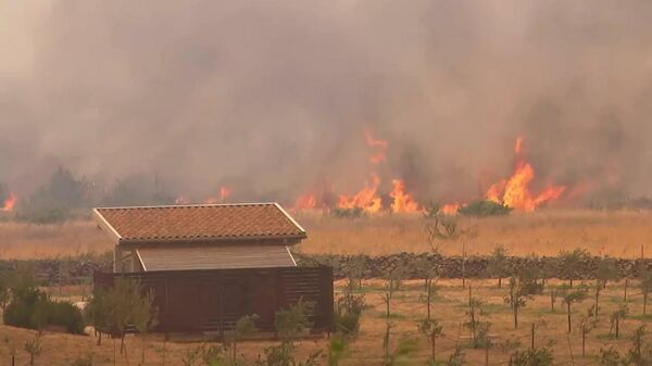 Italy: Fires rage in Sardinia's Santu Lussurgiu with heavy smoke billowing above area - Sputnik Молдова