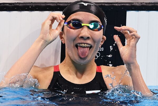 Yui Ohashi (Japonia) după ce a terminat în finala de 200 m la feminin. Jocurile Olimpice de vară. - Sputnik Moldova-România