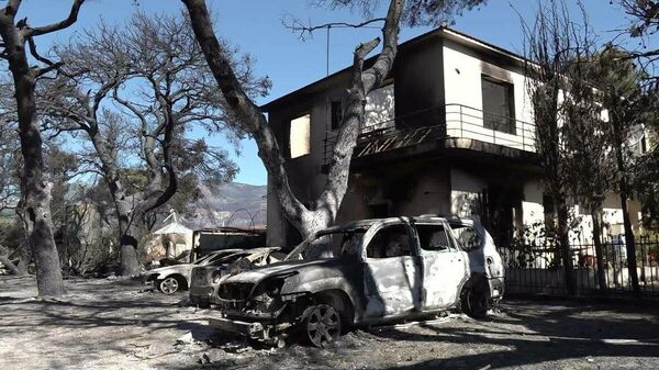 Greece: Wildfire leaves devastation in its wake in Athens suburb - Sputnik Moldova-România