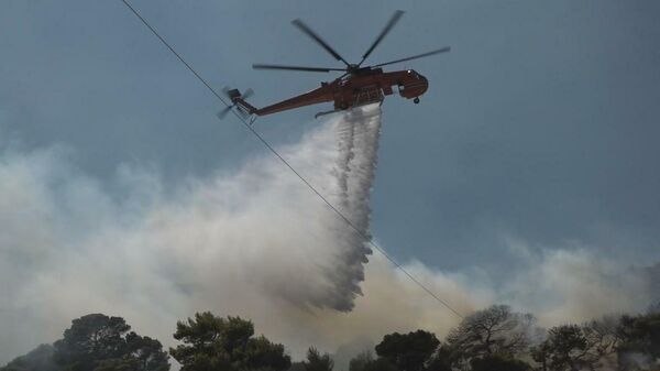 Greece: Firefighting choppers combat wildfires outside Athens - Sputnik Moldova-România