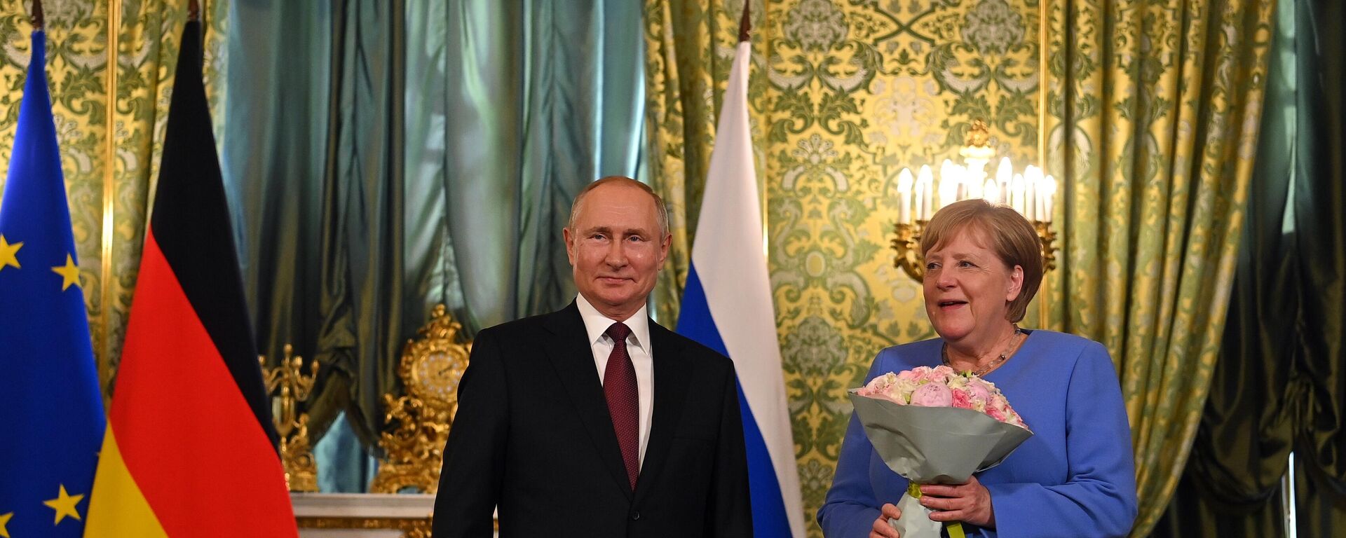 Встреча президента РФ В. Путина с канцлером Германии А. Меркель - Sputnik Moldova-România, 1920, 20.08.2021