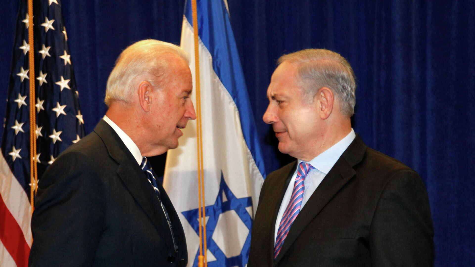 Joe Biden și Benjamin Netanyahu, foto din arhivă - Sputnik Moldova, 1920, 18.07.2023