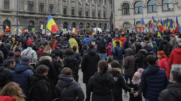Protest în Piața Universității din București - Sputnik Moldova-România