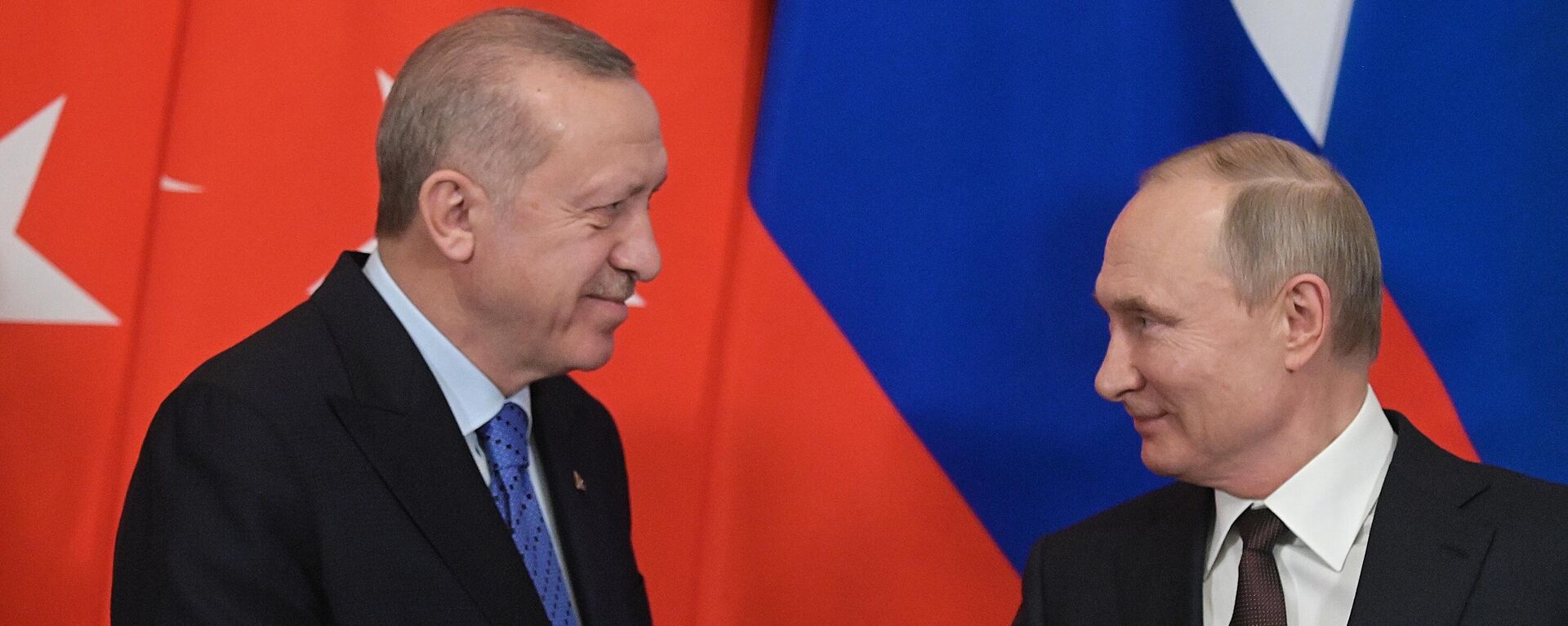 Президент РФ В. Путин встретился с президентом Турции Р. Эрдоганом - Sputnik Молдова, 1920, 23.10.2021