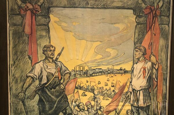 Плакат первых лет  после октябрьской революции 1917 г. в Петрограде - Sputnik Молдова