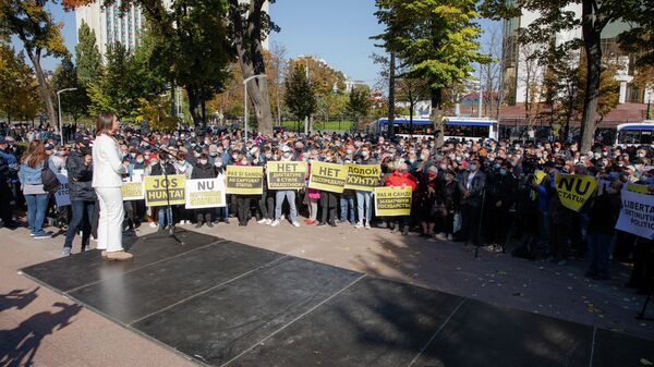 Acțiunea de protest din fața Parlamentului Moldove - Sputnik Moldova