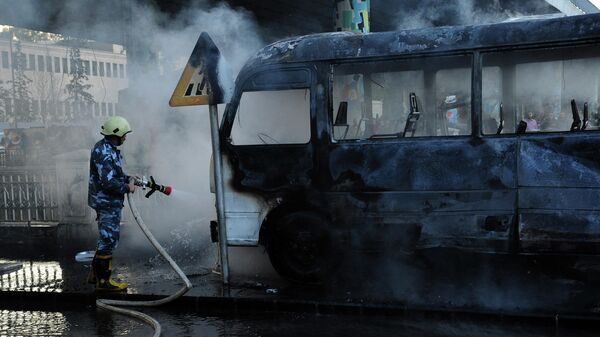 Locul exploziei autobuzului în Damasc, Siria - Sputnik Moldova