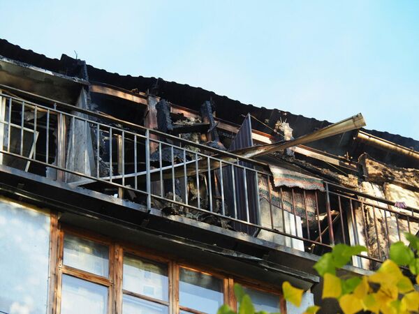 Последствия возгорания в многоэтажке Кишинева. - Sputnik Молдова