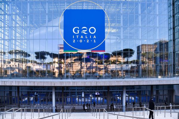 Общий вид на конференц-центр La Nuvola, где проходит саммит G20 в Риме, Италия. - Sputnik Молдова
