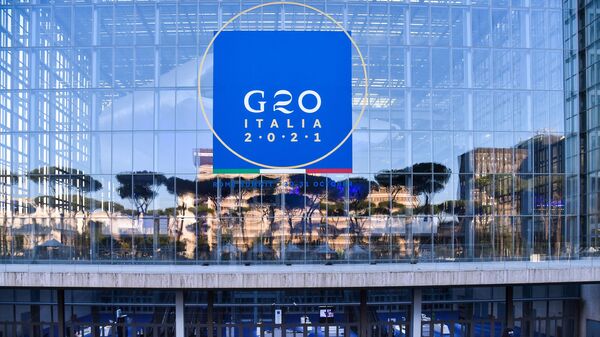 Общий вид на конференц-центр La Nuvola, где проходит саммит G20 в Риме, Италия - Sputnik Moldova