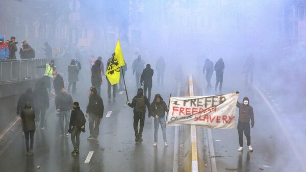 Протест против ограничений в Бельгии - Sputnik Молдова