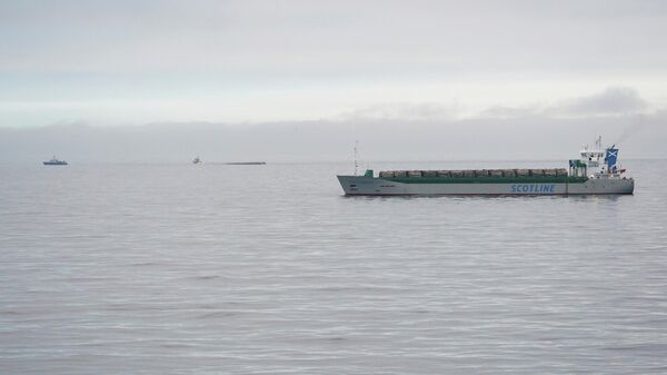 Британское грузовое судно Scot Carrier после столкновения с датским судном Karin Hoej в Балтийском море  - Sputnik Молдова