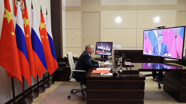 Vladimir Putin și Xi Jinping au avut o întrevedere în format video - Sputnik Moldova