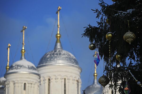 Главная новогодняя елка страны на Соборной площади Кремля - Sputnik Молдова