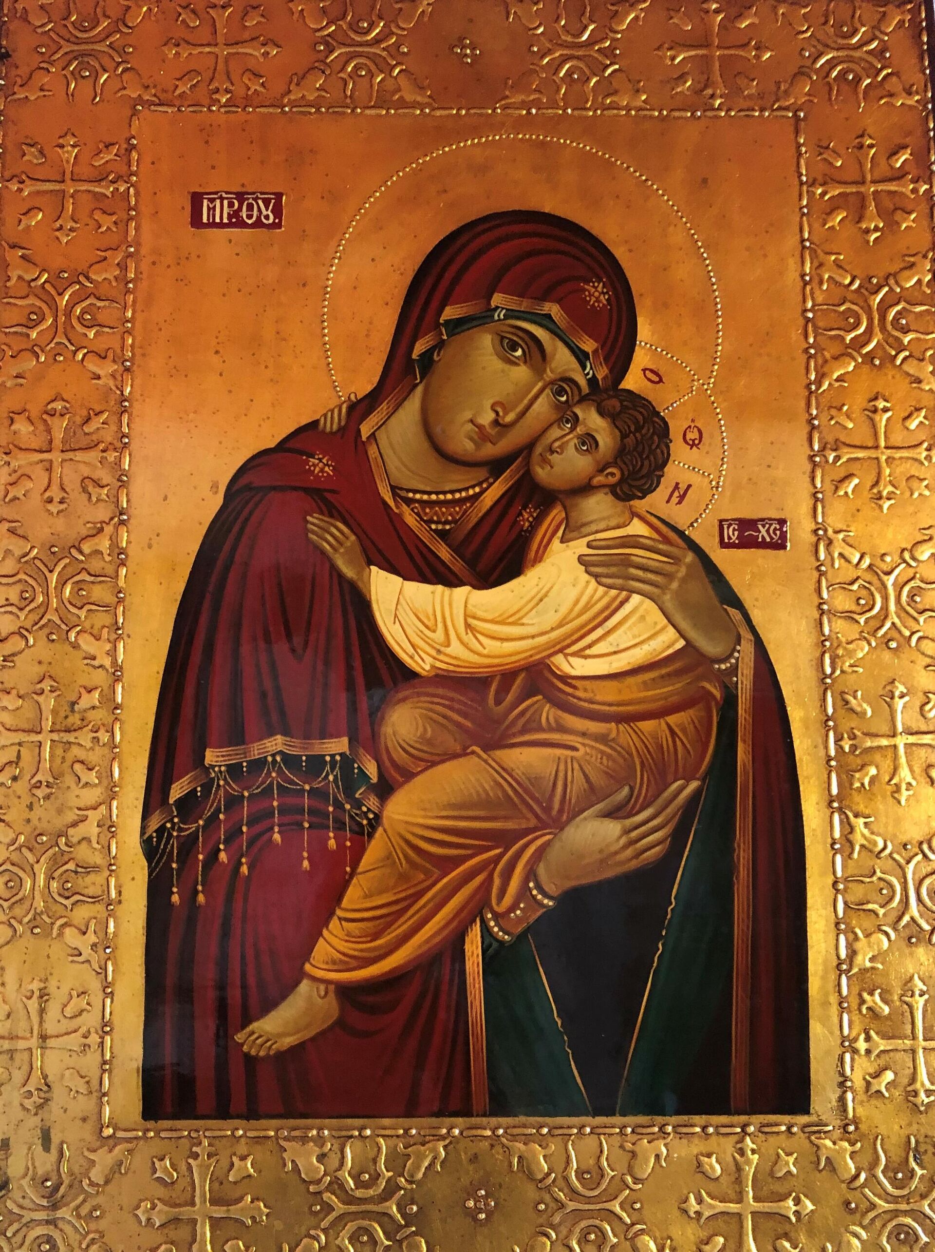 Богородица и Исус Христос. Икона в Греческой церкви в Константинопле. - Sputnik Молдова, 1920, 25.12.2021