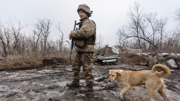 Militar ucrainean la linia de demarcație cu Donețk - Sputnik Moldova