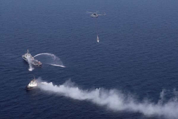 Военные корабли во время совместных военно-морских учений Ирана, Китая и России в северной части Индийского океана. - Sputnik Молдова