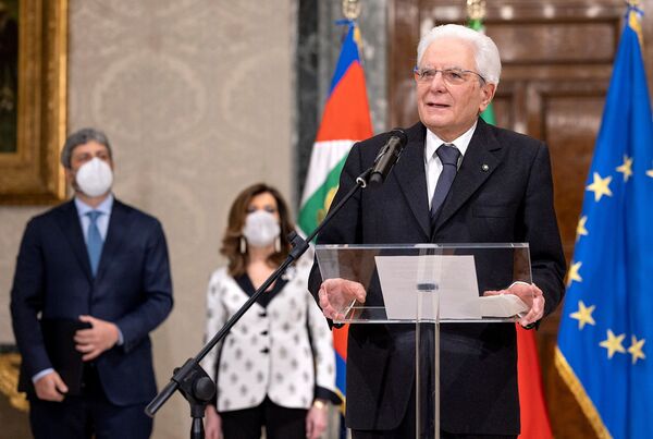 Президент Италии Серджо Маттарелла после переизбрания в Риме. - Sputnik Молдова
