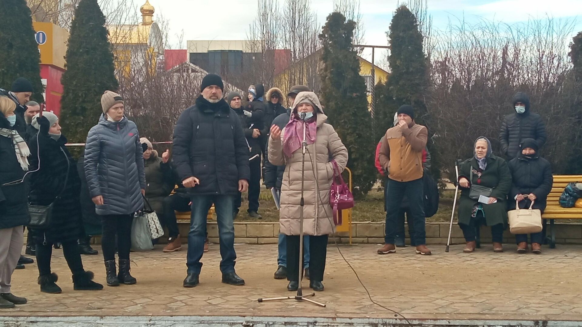 Протестующие в Комрате требуют отставки правительства и президента (Это Елена Константинова) - Sputnik Moldova, 1920, 30.01.2022